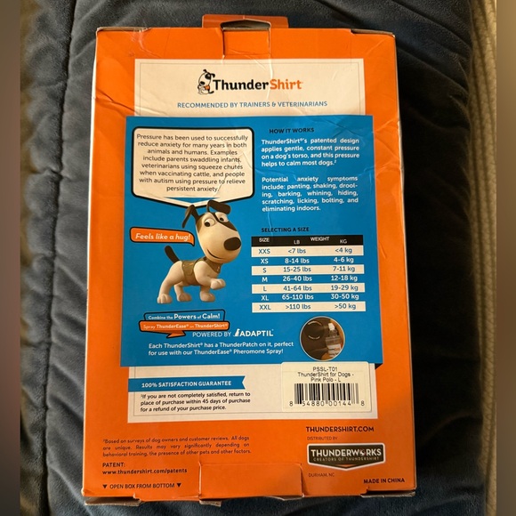 ThunderShirt for Dogs, Large, Pink Rugby - Dog Anxiety Vest - Picture 6 of 9